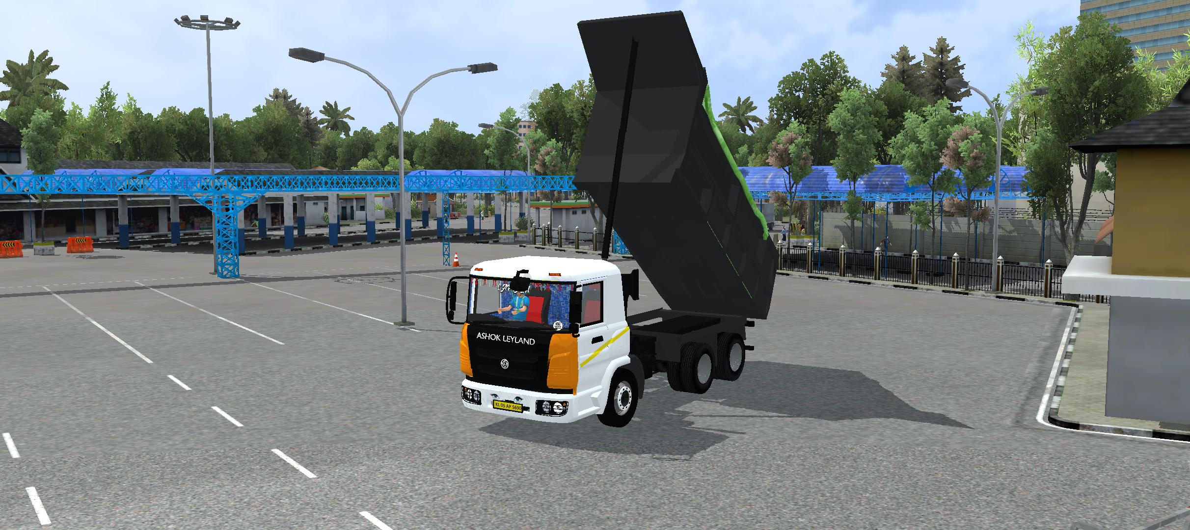Ashok Leyland 2518 Tipper raised dumper front view