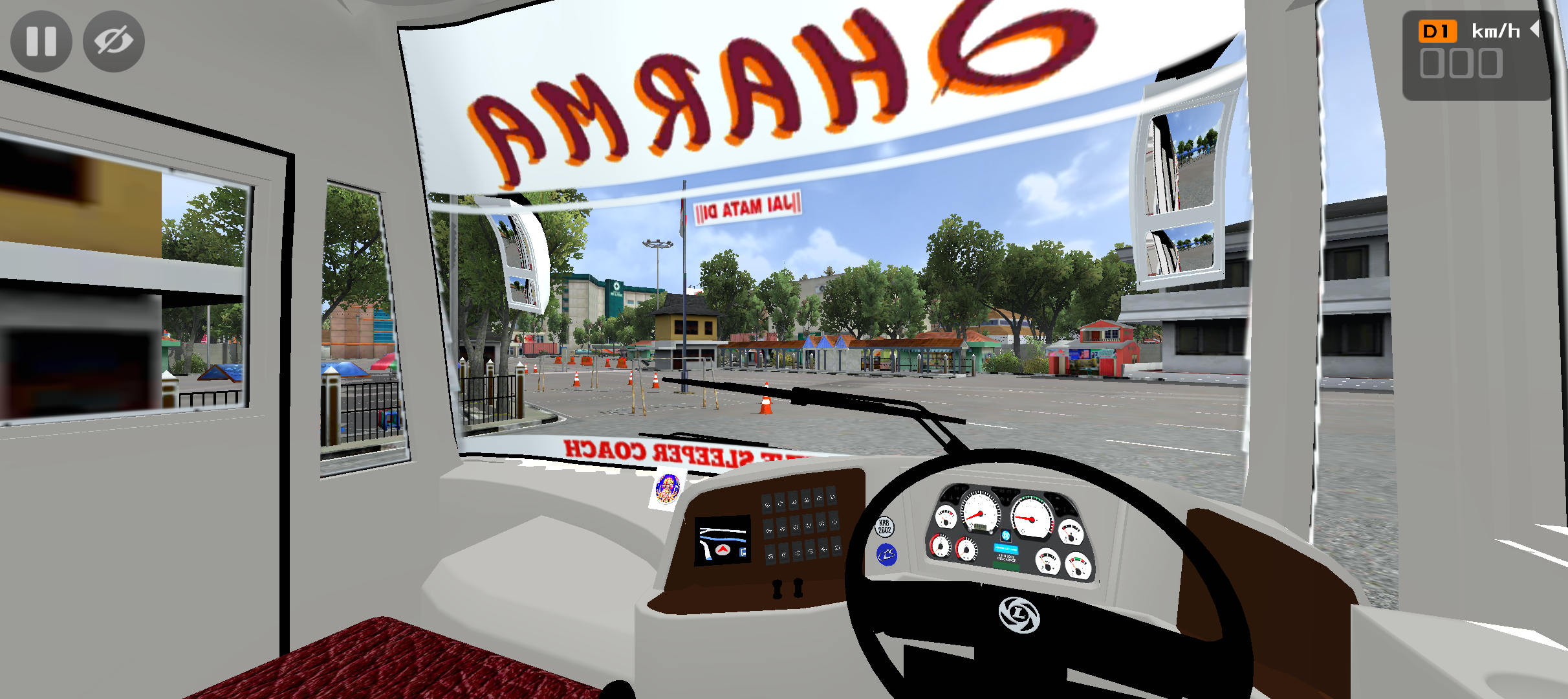 Sutlej AC Sleeper bus dashboard view